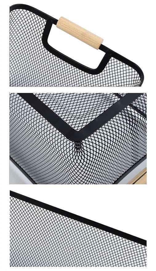 AJIODA 2 Pack Metal Mesh Steel Basket, Small Wire Storage Organizer Basket - Image 4