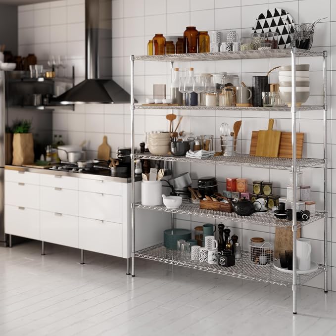 24" Deep x 60" Wide x 74" Height Wire Shelving Kit | 5-Tier | NSF Commercial - Image 8