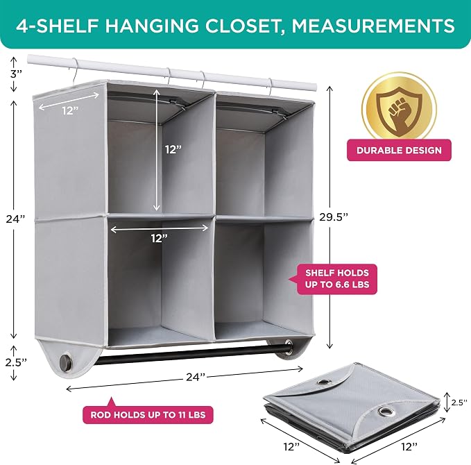 HOLDN’ STORAGE Hanging Closet Organizer - Image 2