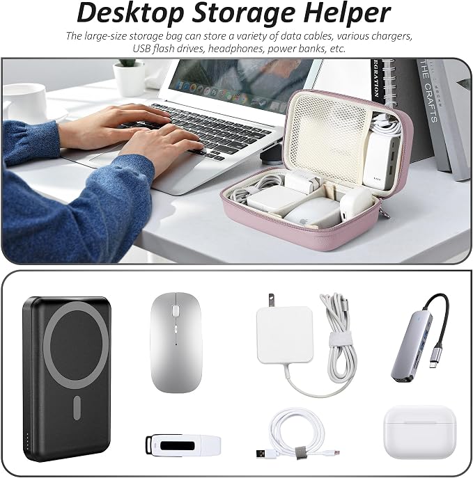 Charger Case for Macbook, Portable Tech Electronic Organizer Bag, Small Travel - Image 6