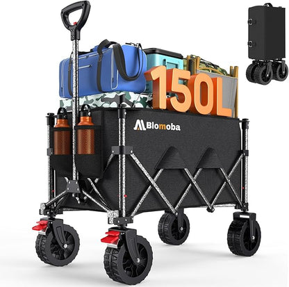 Blomoba Collapsible Wagon Cart, 150L Foldable Wagon by Blomoba