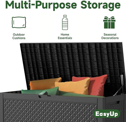 EasyUp 121 Gallon Outdoor Storage Box Waterproof, UV Resistant Resin Deck Box - Image 4