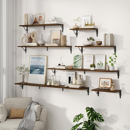 36 Inches Floating Shelves, Rustic Long Wall Shelves, 8 Inch Deep Book Shelf - Image 6