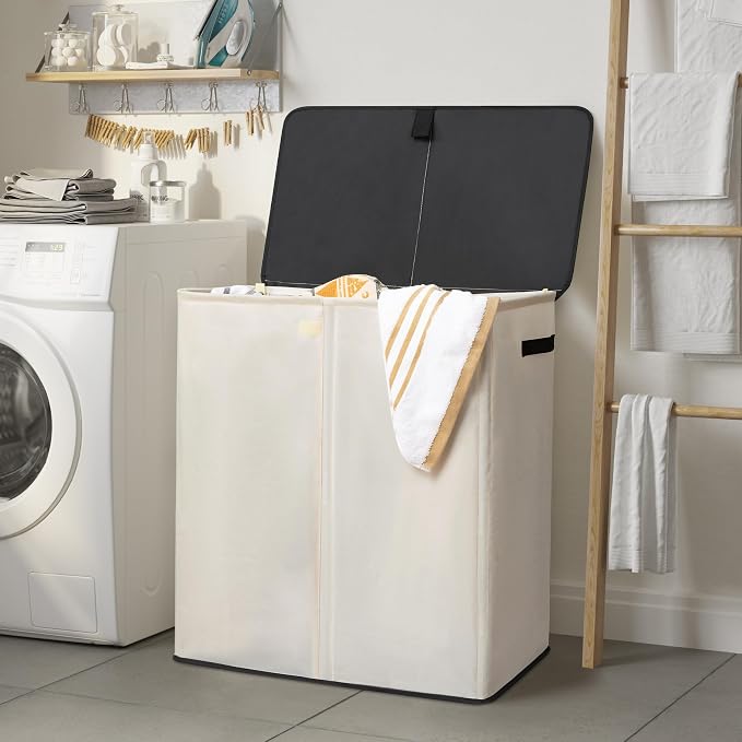 WOWLIVE Laundry Hamper with Lid, 160L Large Laundry Basket 3 Section with - Image 2