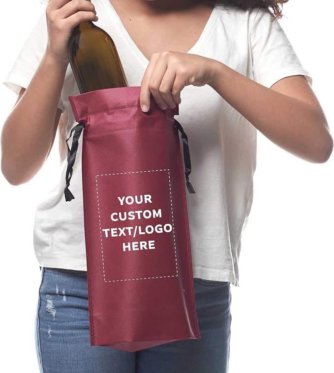 DISCOUNT PROMOS Non-Woven Vineyard Two Bottle Wine Bags - Image 6