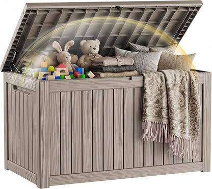 EFU Outdoor Storage Box 280 Gallon Deck Box Lockable UV Resistance Waterproof by EFU