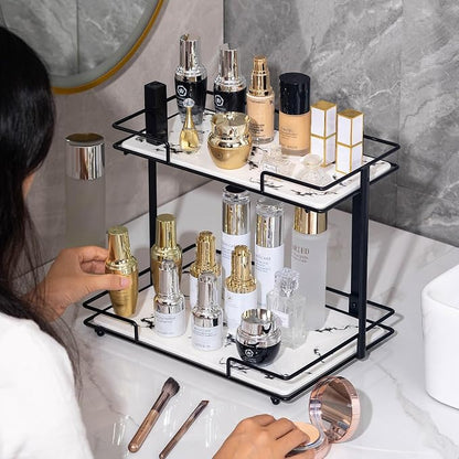 2 Tier Bathroom Cabinet Countertop Organizer Perfume Lipstick Makeup Organizer - Image 6
