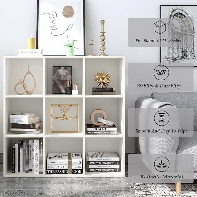 9-Cube Storage Shelf Bookcase - Image 4