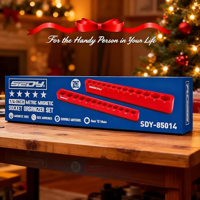 2-Piece 1/4"-Drive Metric Magnetic Socket Organizer Set - Image 8
