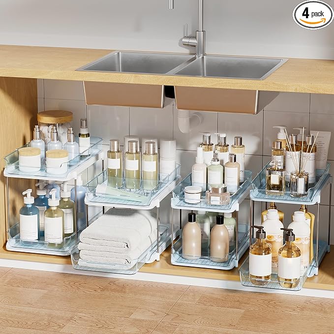 Delamu 2-Tier Multi-Purpose Bathroom Under Sink Organizers and Storage by DELAMU
