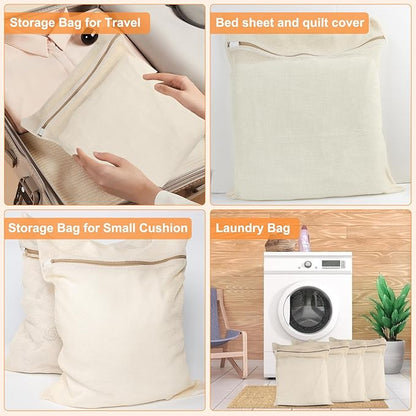 4-Piece Large Durable Organic Cotton Mesh Laundry Bags - Image 6