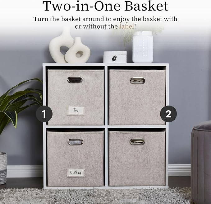 DECOMOMO Felt Storage Bins, 13 inch Cube Storage Bins - Image 9