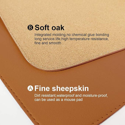 DAWNTREES Dual Sided Desk Mat, Leather Desk Pad, Cork Desk Mat Protector - Image 4