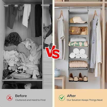 GRANNY SAYS 6 Shelf Hanging Closet Organizers and Storage, Collapsible Closet - Image 6
