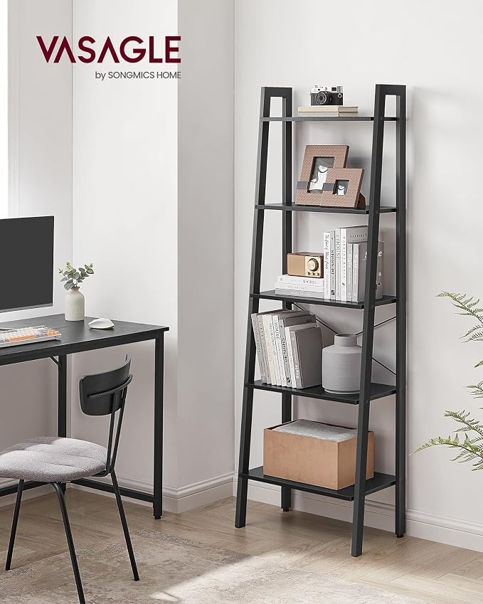 VASAGLE Ladder Shelf, 5-Tier Bookshelf, Storage Rack, Bookcase - Image 2