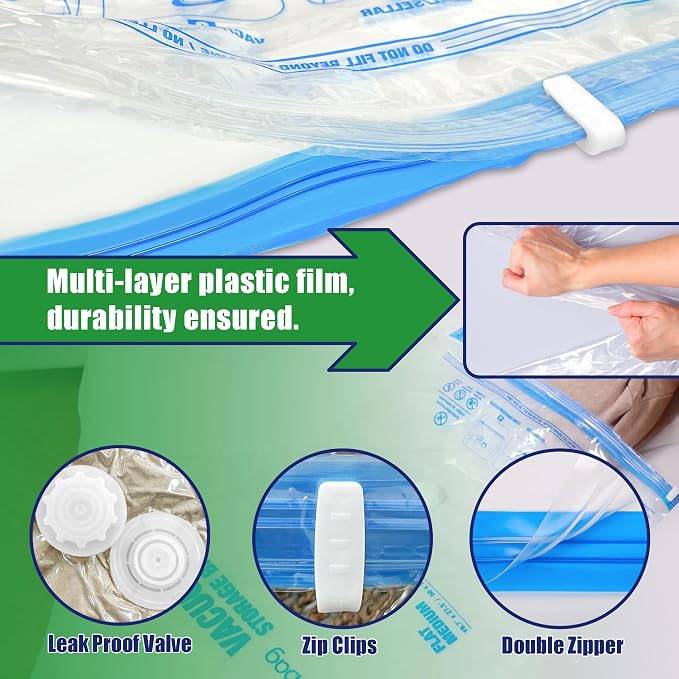 Travel Vacuum Bags with Electric Pump, Vacuum Travel Bags - Image 6
