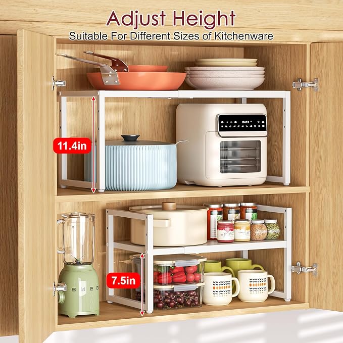 Expandable Kitchen Storage Shelves, 100LBS Heavy Duty Metal Shelving Unit - Image 5