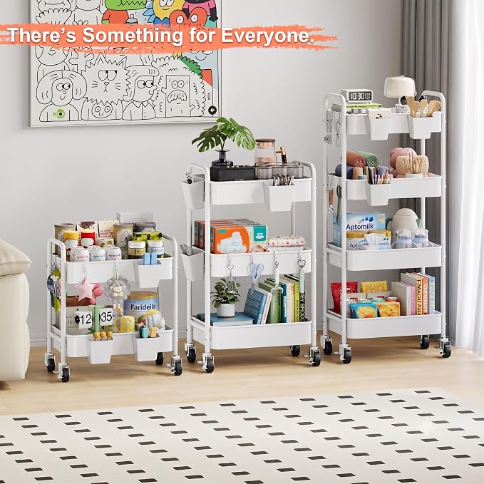Heavy Duty 4 Tier Rolling Storage Cart Metal - Image 2