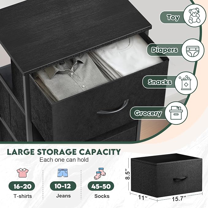 5 Fabric Drawer Dresser for Bedroom, Chest of Drawers - Image 7