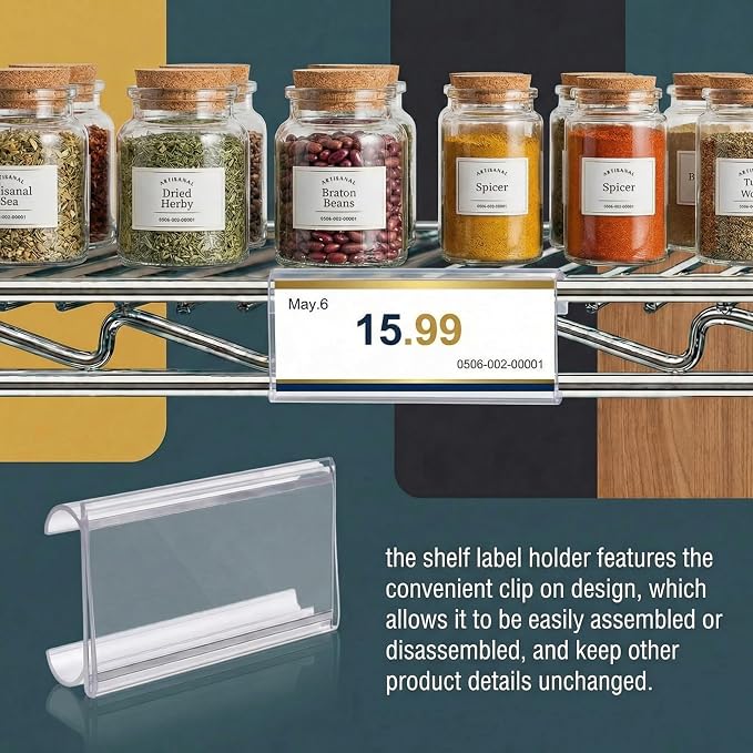 Kathfly 350 Pcs Plastic Wire Shelf Label Holder Tags - Image 5