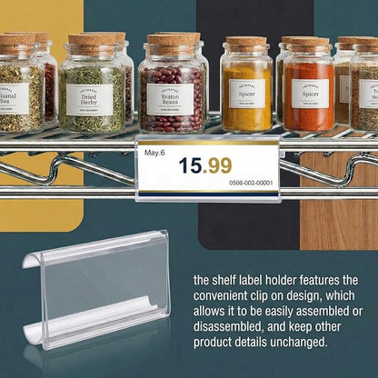 Kathfly 500 Pcs Plastic Wire Shelf Label Holder Tags - Image 4