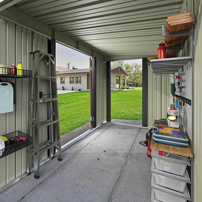 Patiowell 8x4 FT Outdoor Storage Shed, Metal Tool Sheds - Image 5