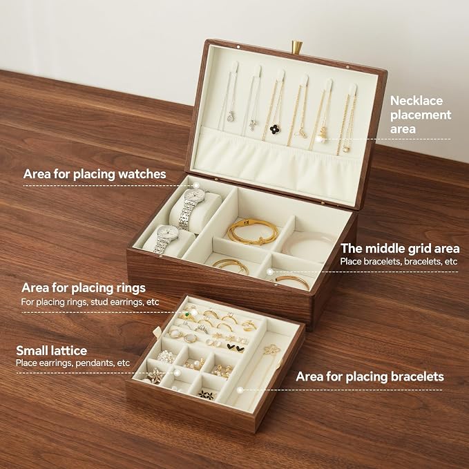 Black Walnut Wood Jewelry Box - Image 5