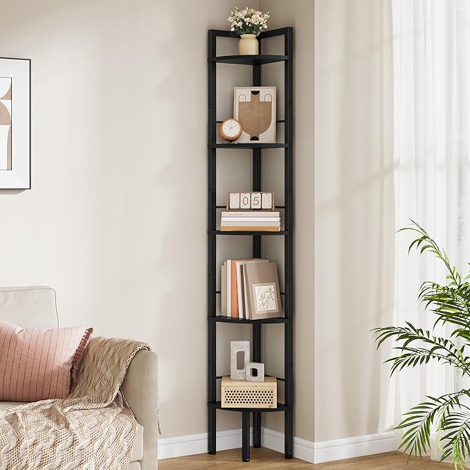 Tajsoon Small Corner Shelf Stand 5 Tier 60.5" by Tajsoon