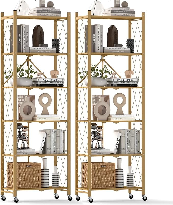 DEANIC 6-Shelf Folding Bookcase by ShowNow