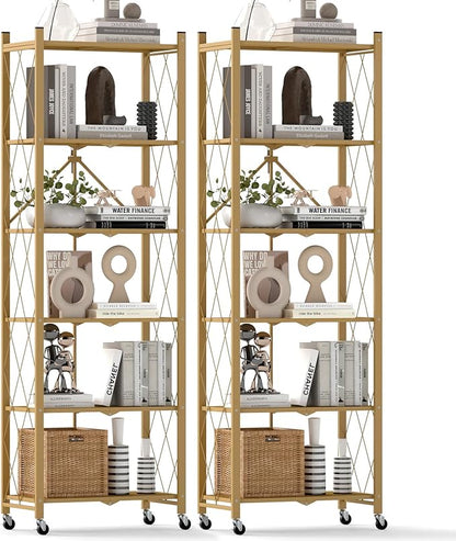 DEANIC 6-Shelf Folding Bookcase by ShowNow