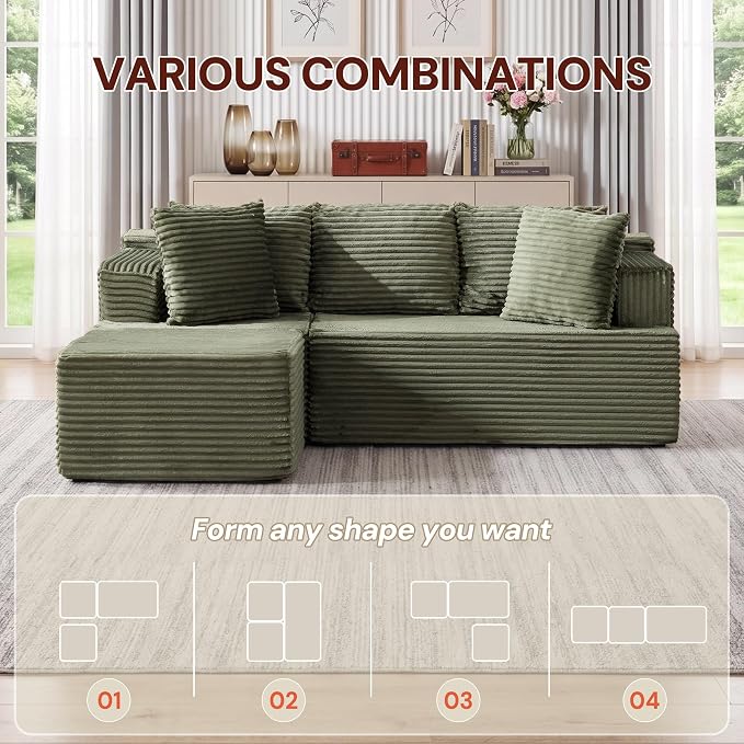 Korser Boneless Couches for Living Room, Cloud Couch Sectional - Image 5
