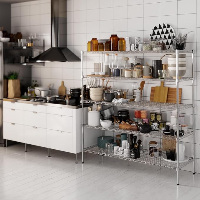 21" Deep x 60" Wide x 64" Height Wire Shelving Kit | 5-Tier | NSF Commercial - Image 2