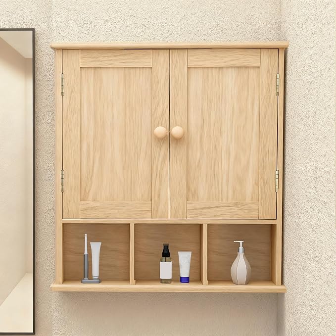 TaoHFE Natural Wooden Color Bathroom Wall Cabinet - Image 3