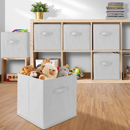 Casafield Set of 6 Collapsible Fabric Cube Storage Bins, Cubby Organizers & More - Image 5