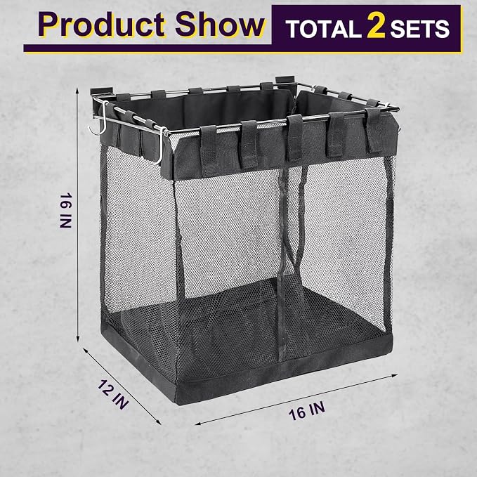 2 Packs Large Mesh Slatwall Baskets, 16×16×12 Inch Slat Wall Mesh Storage - Image 2