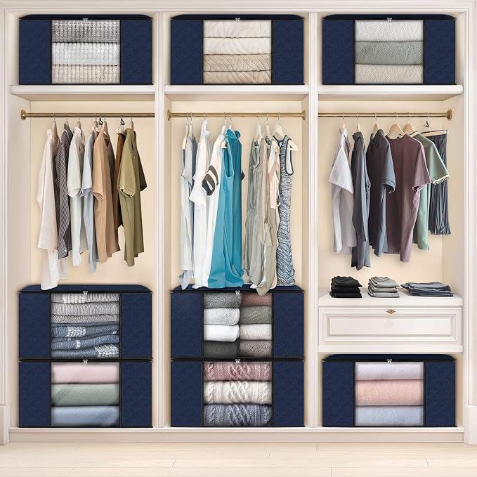 Fab totes Storage Bags, Clothes Blanket Storage Bins Foldable Closet Organizers - Image 6