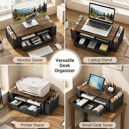 ECOLOVI Desk Organizer and Accessories, 2-Tier Computer Monitor Stand Rise - Image 9