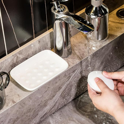 Soap Dish, Ceramic Soap Holder Shower Soap Dish - Image 6