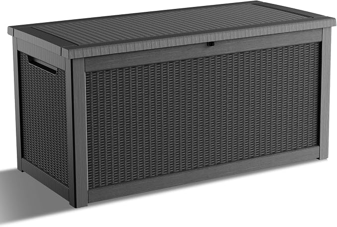 320 Gallon Waterproof Outdoor Storage Box, UV Resistant Resin Deck Box by KFY
