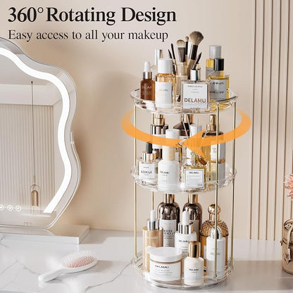 Delamu 3 Tier Rotating Makeup Organizer - Image 2