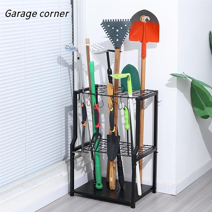 UU-Major Garden Tool Organizer, Yard Tool Rack Heavy Duty, Free Standing - Image 2