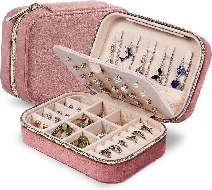Dajasan Velvet Jewelry Box, Small Travel Jewelry Case, Portable Travel Jewelry by DAJASAN