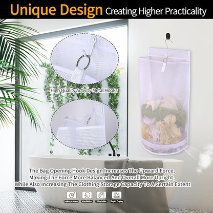Hanging Collapsible Mesh Laundry Hamper - Image 5