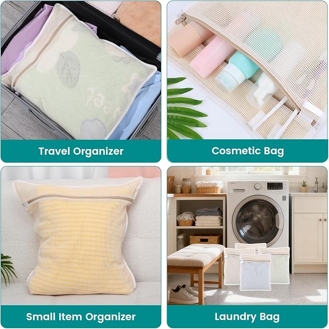 Dntorx 4 Pack Durable Cotton Mesh Laundry Bags - Image 6