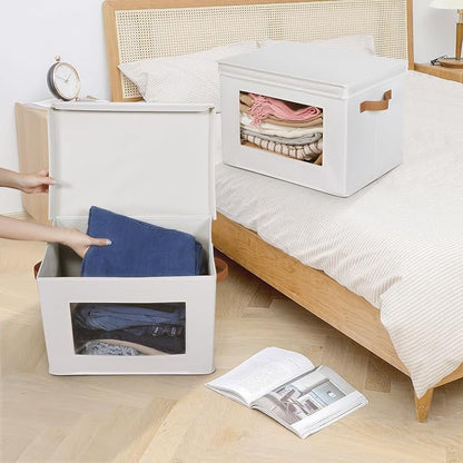 Univivi Storage Boxes with Lids Fabric Foldable Storage Bin - Image 4
