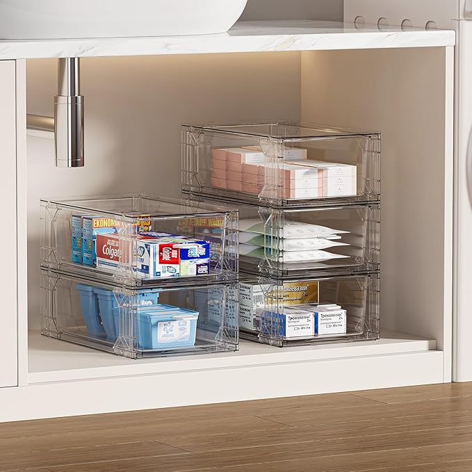 clear Drawer-Type Plastic Storage Box Bins Organizer，Family First Aid Kits - Image 6