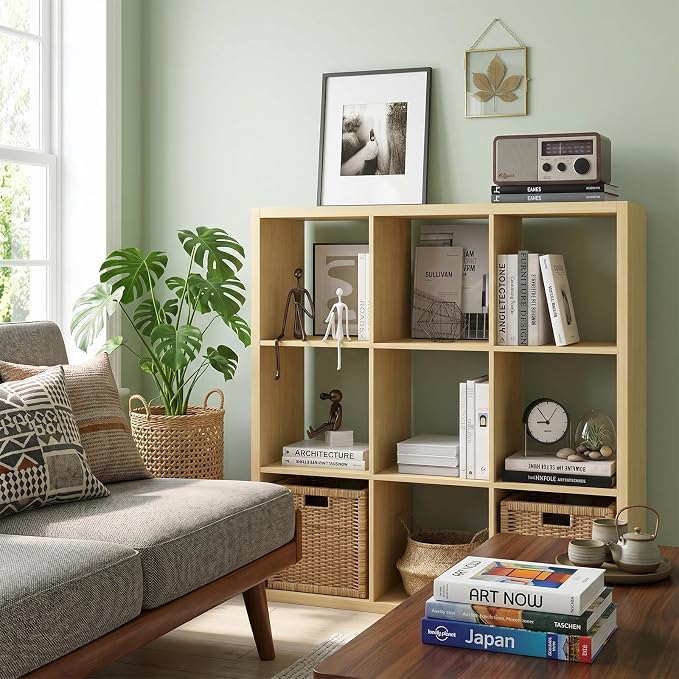 CTESNE【Wooden Thick Frame 9 Cube Storage Organizer Shelf - Image 2