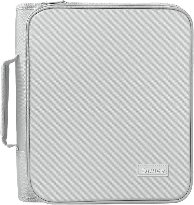 SUNEE Zippered Binder Bag with Handle, 2-Inch 3-Ring O-Ring, 500-Sheet Capacity by SUNEE