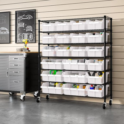 Seville Classics Heavy Duty NSF Bin Rack Solid Steel Wire Shelving Storage Unit - Image 4