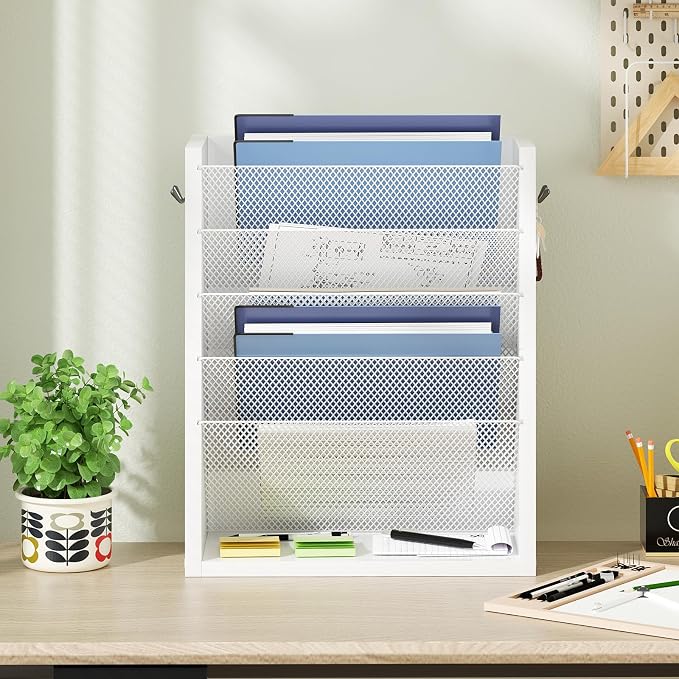 Mail Organizer Wall Mounted, 6-Slot Hanging File Organizer - Image 2